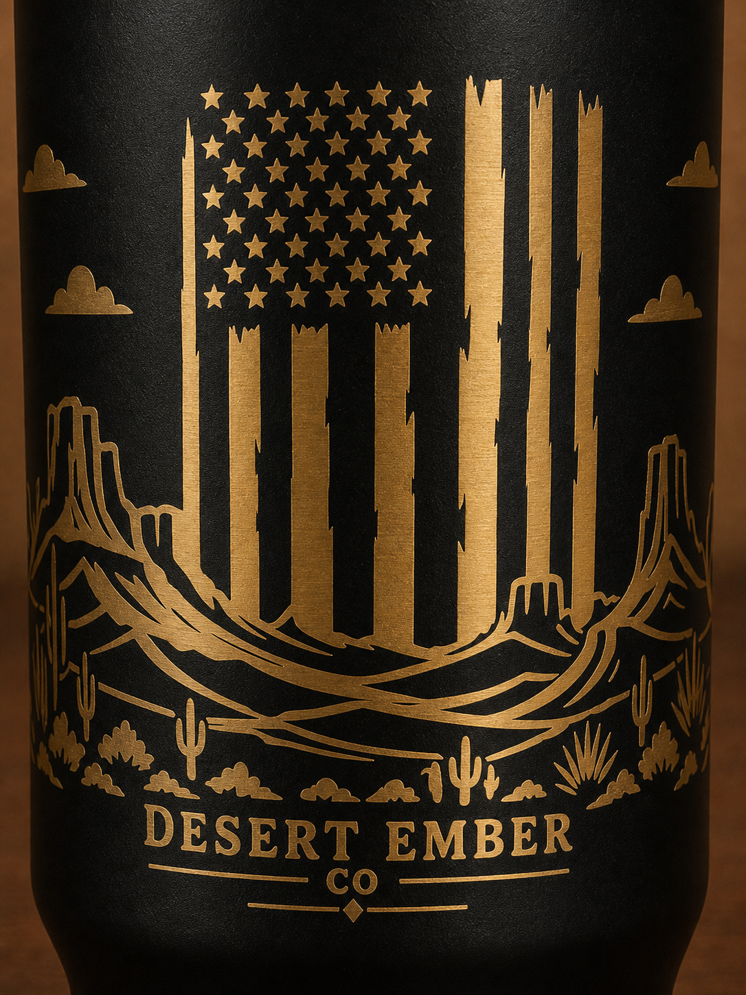 Because of the Brave 40oz Tumbler — artwork close-up