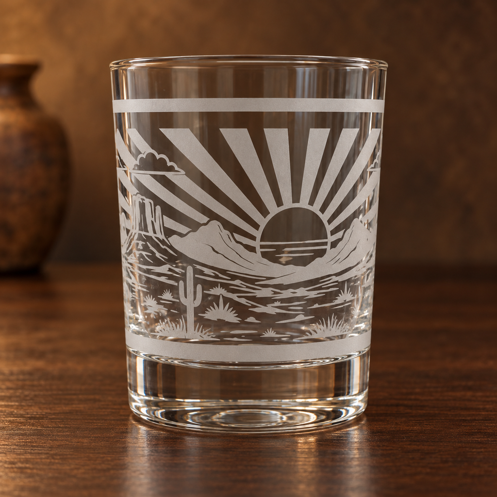 Gold Halo Libbey Double Old Fashioned Glass Pair