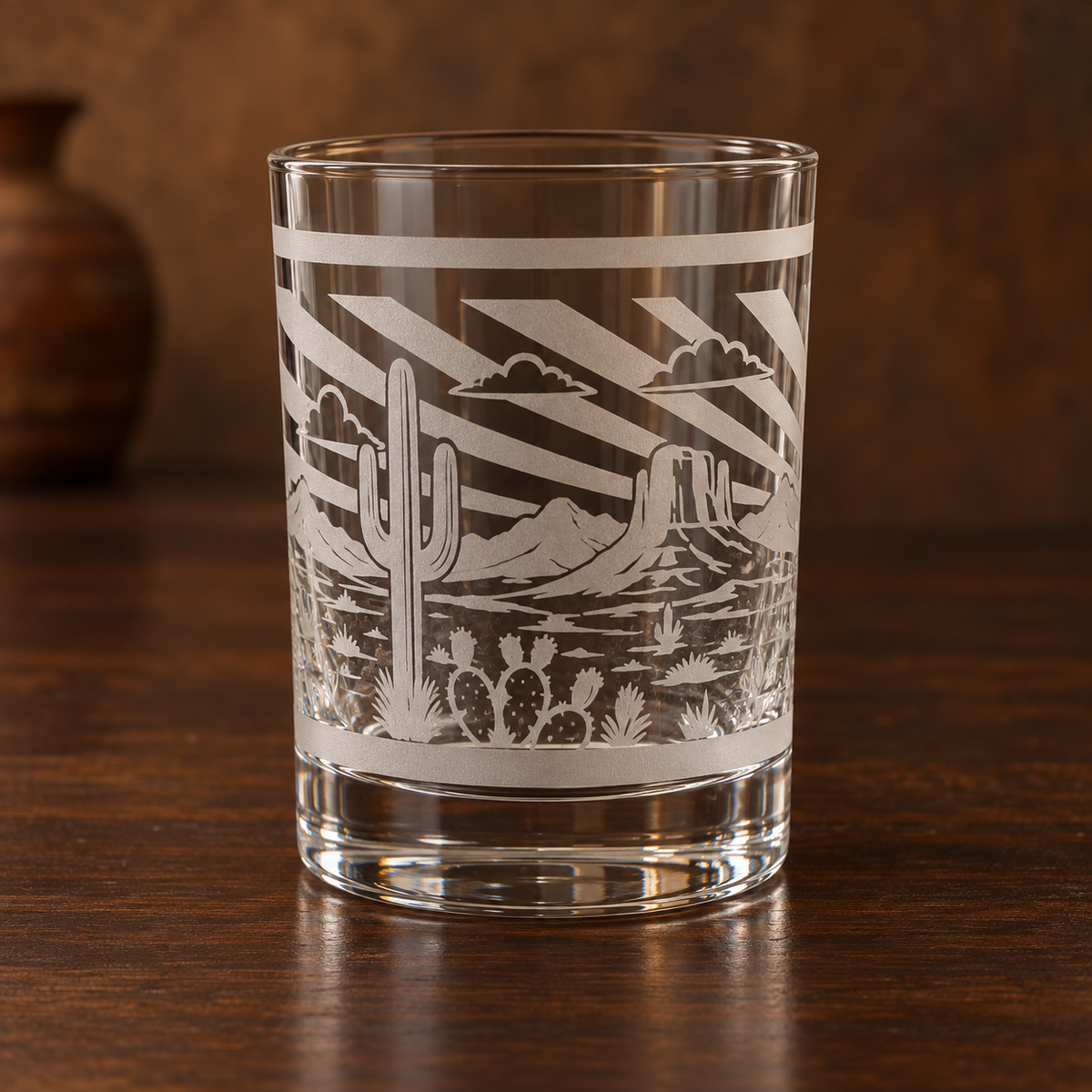 Gold Halo Libbey Double Old Fashioned Glass Pair