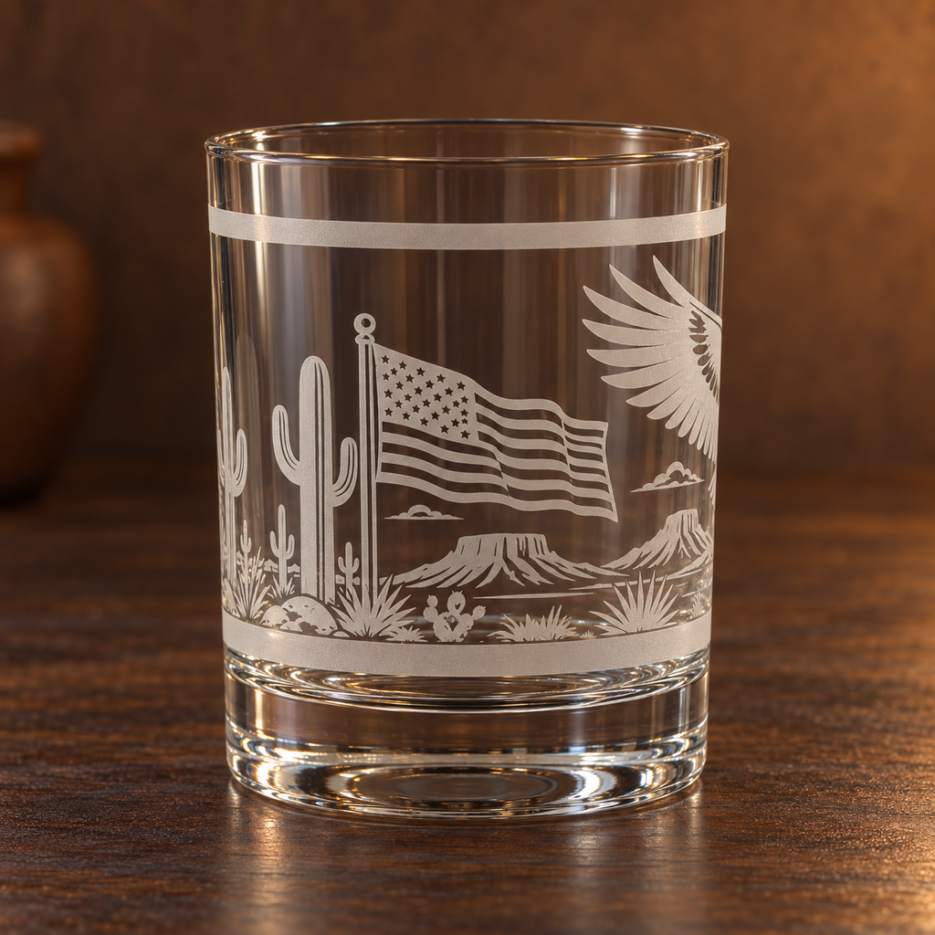 Gold Halo Libbey Double Old Fashioned Glass Pair