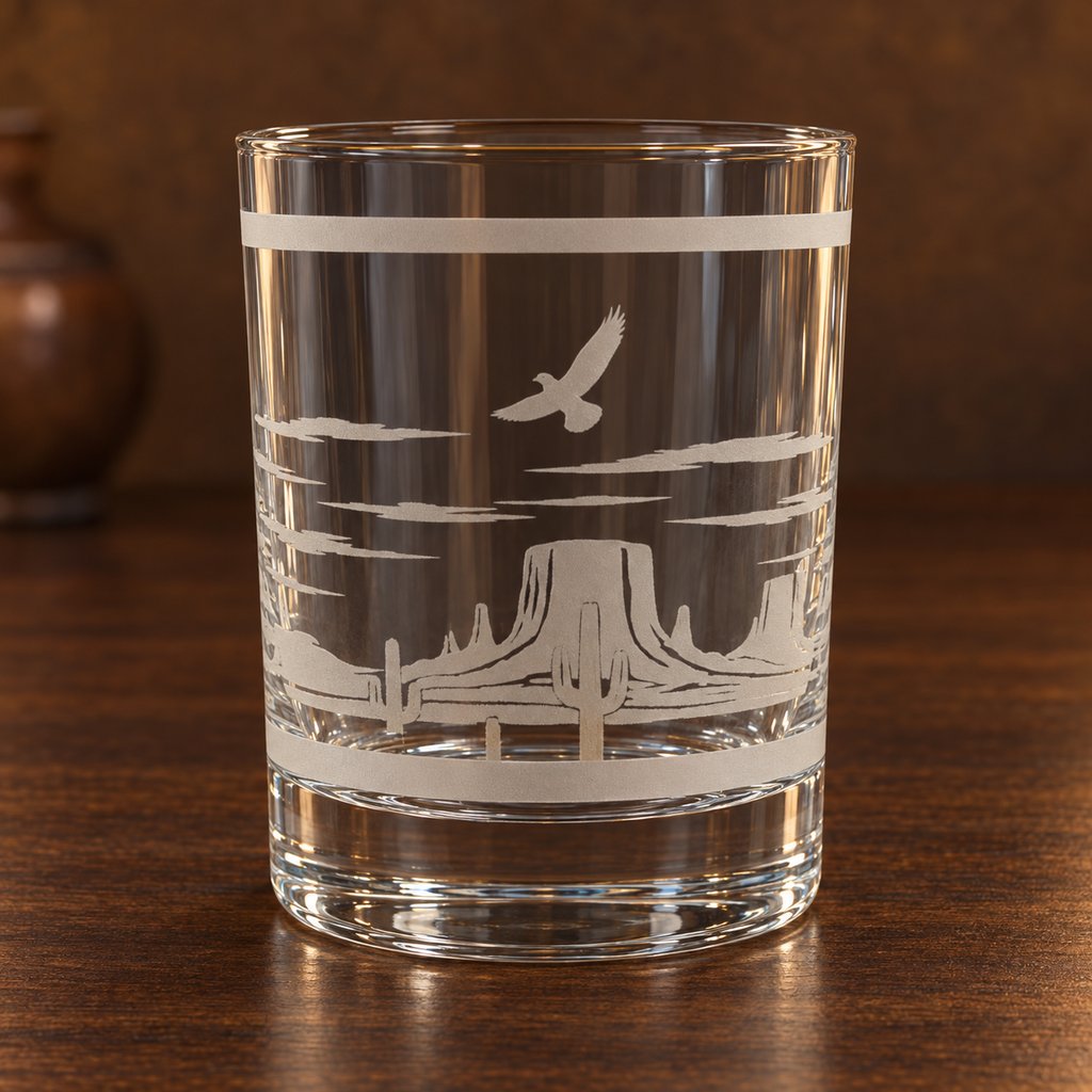 Gold Halo Libbey Double Old Fashioned Glass Pair