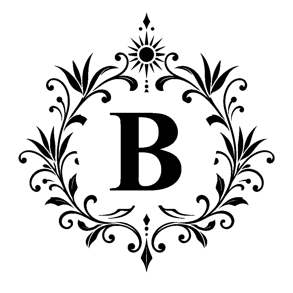 Letter B surname monogram design for Custom Decanter Gift Set