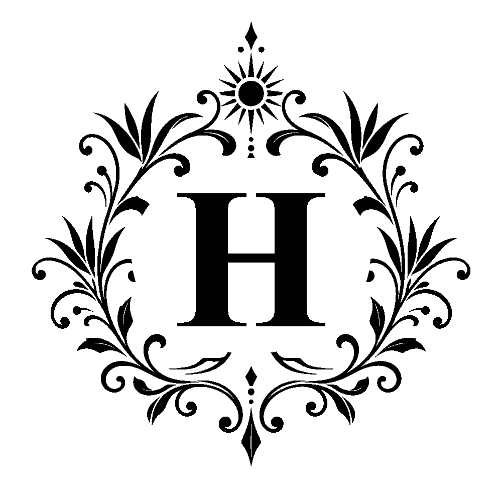 Letter H surname monogram design for Custom Decanter Gift Set