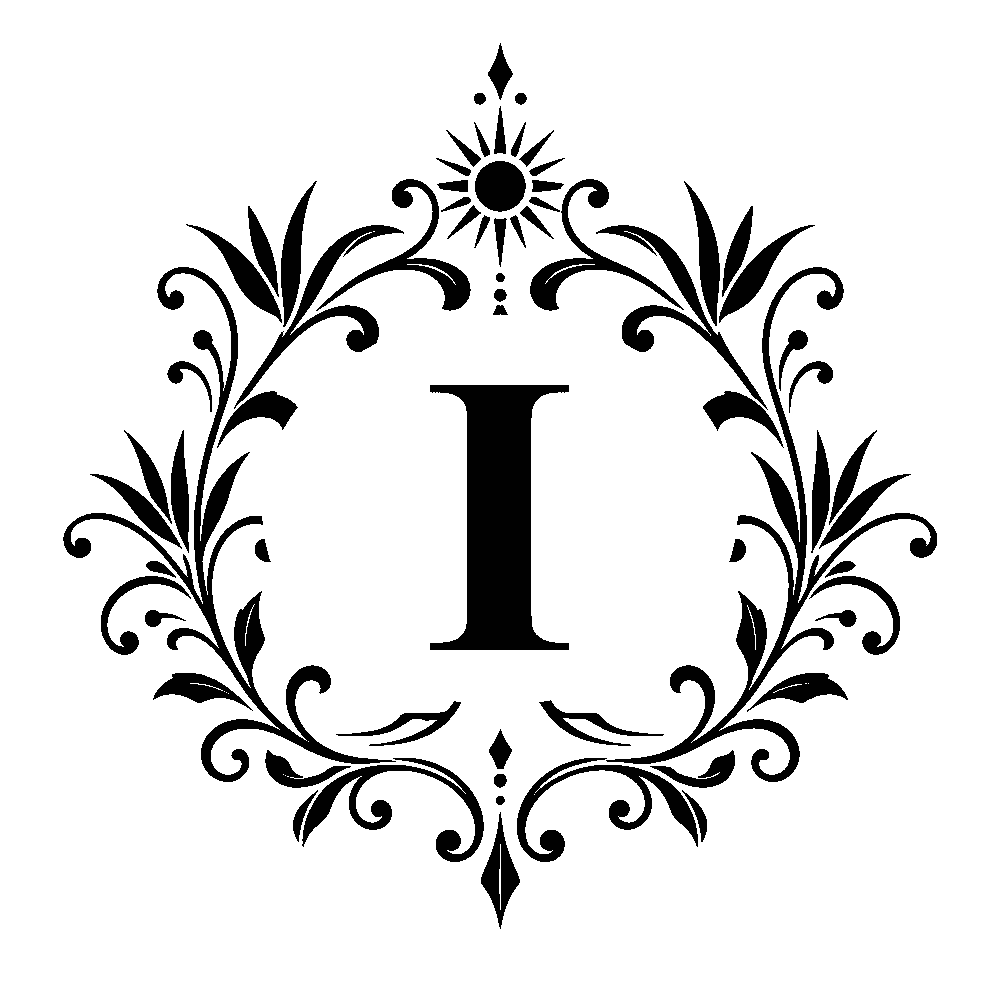 Letter I surname monogram design for Custom Decanter Gift Set