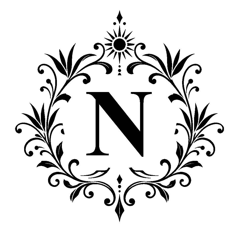 Letter N surname monogram design for Custom Decanter Gift Set