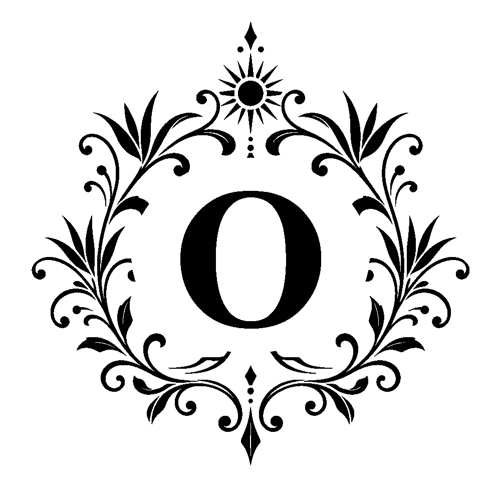 Letter O surname monogram design for Custom Decanter Gift Set