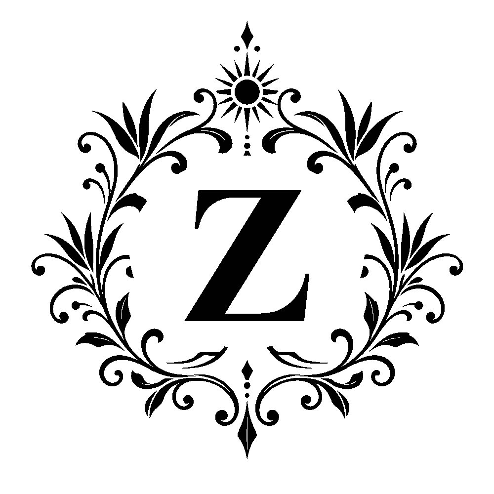 Letter Z surname monogram design for Custom Decanter Gift Set