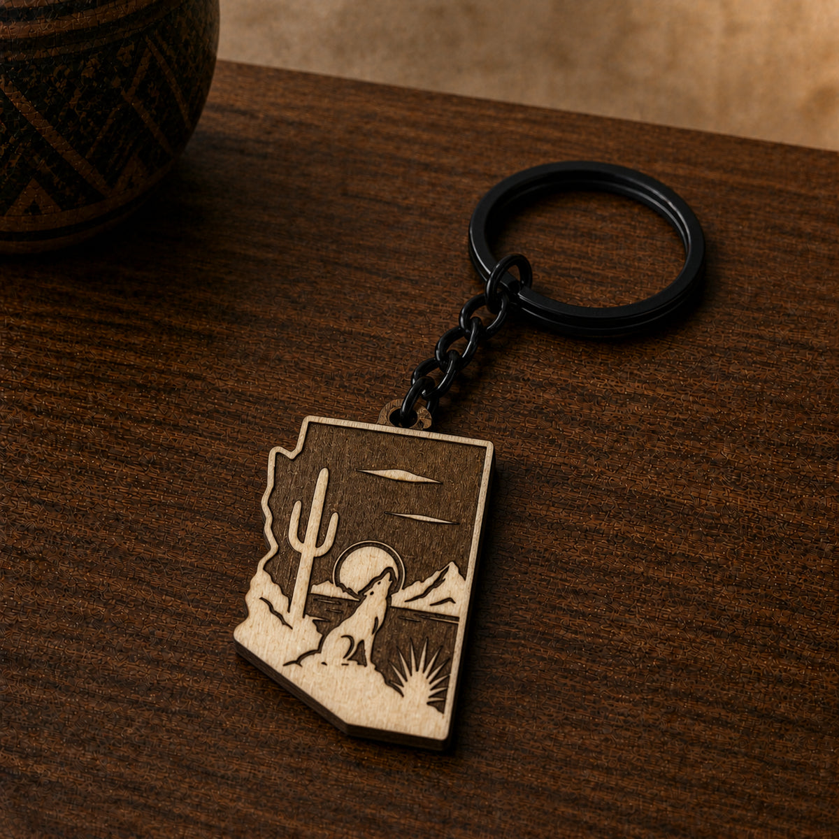 Arizona Coyote State Heritage Keychain