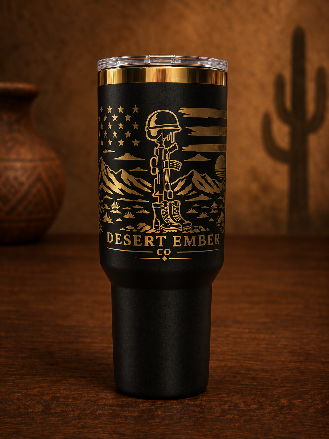Soldier Cross 40oz Tumbler — front rendering