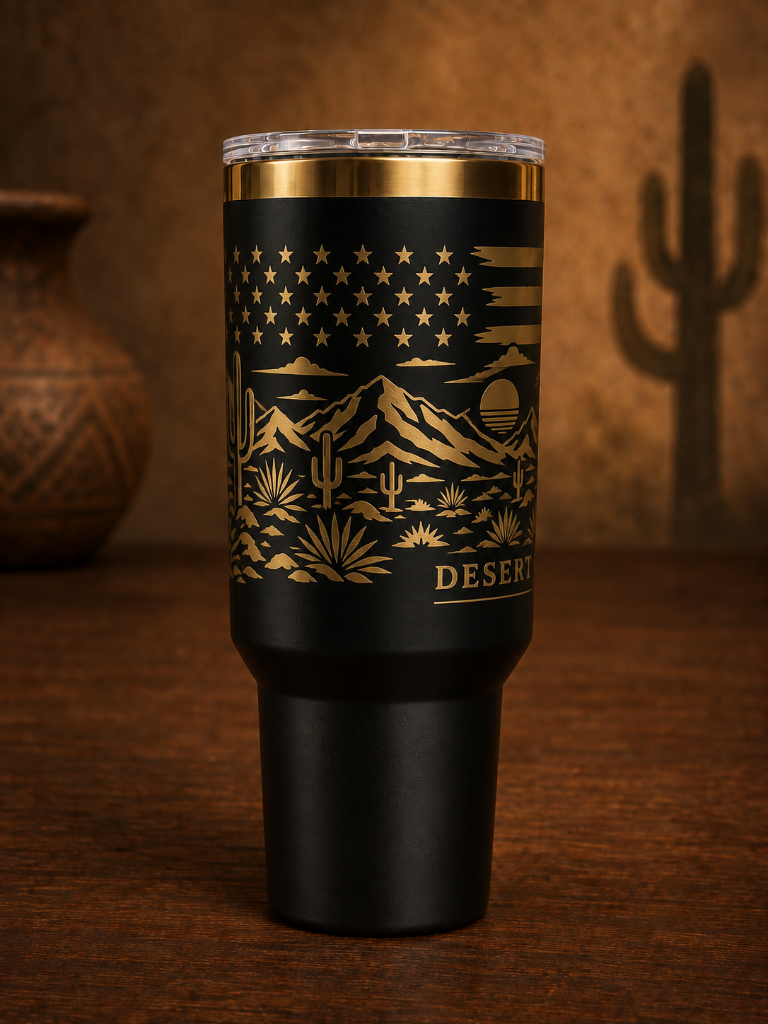 Soldier Cross 40oz Tumbler — left rendering