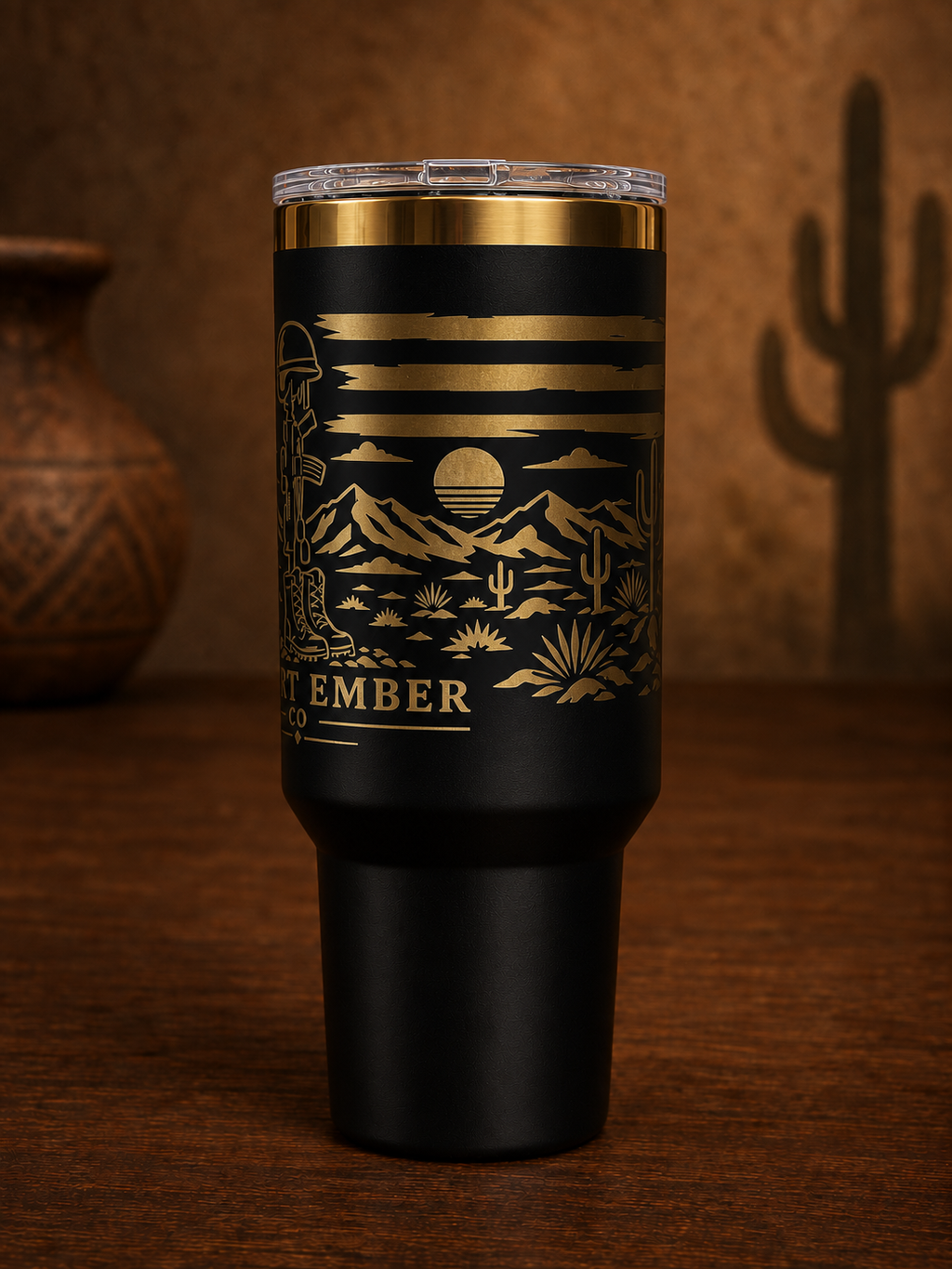 Soldier Cross 40oz Tumbler — right rendering