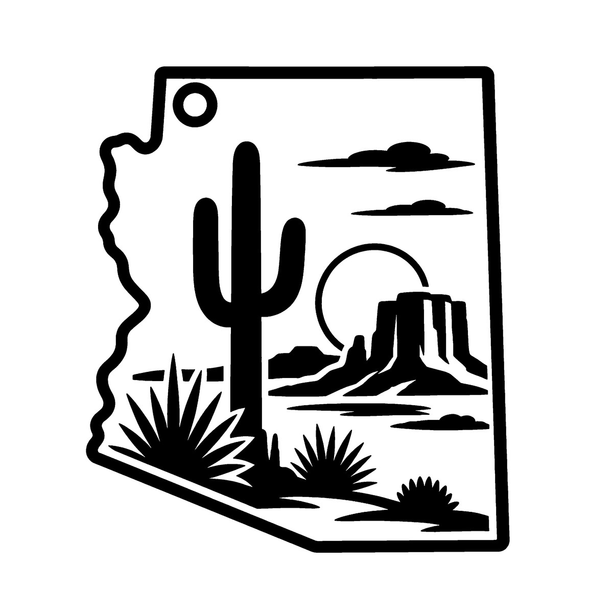 Arizona acrylic keychain artwork preview — Coming Soon