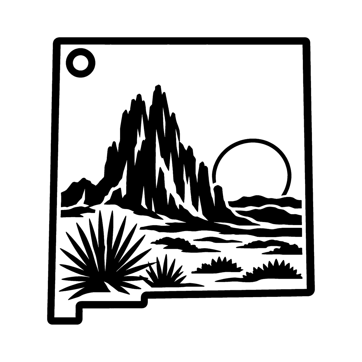 New Mexico acrylic keychain artwork preview — Coming Soon