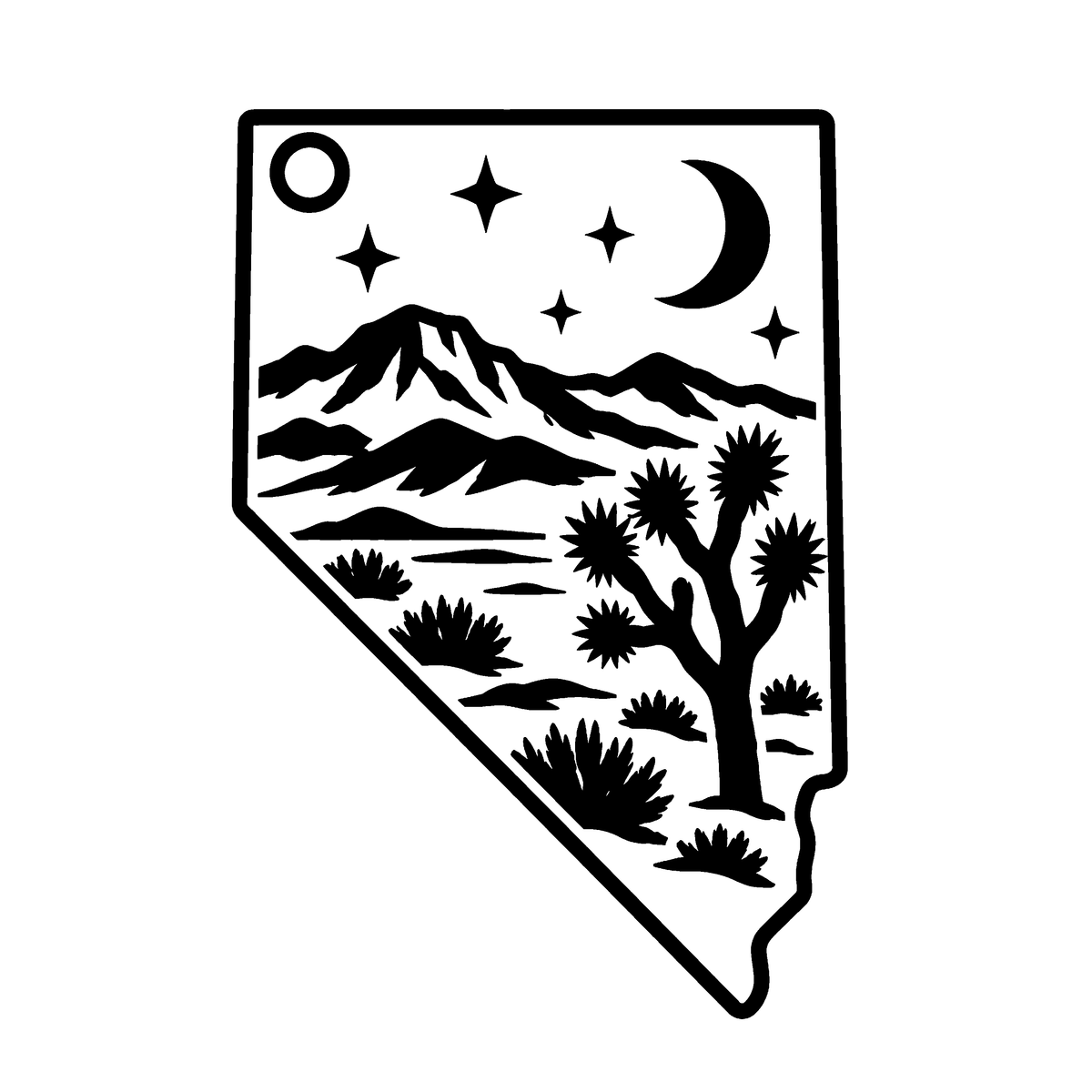 Nevada acrylic keychain artwork preview — Coming Soon