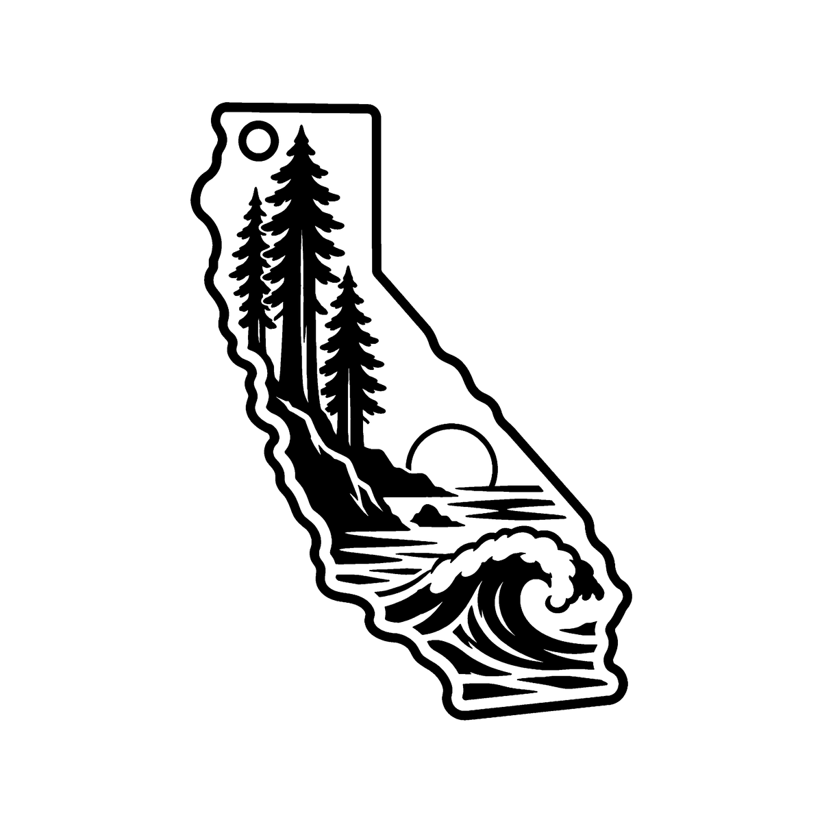 California acrylic keychain artwork preview — Coming Soon