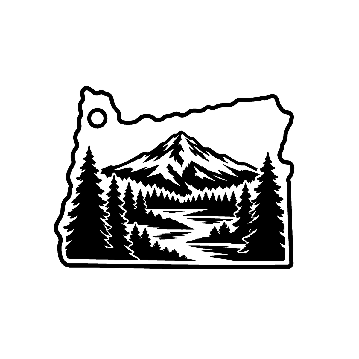 Oregon acrylic keychain artwork preview — Coming Soon