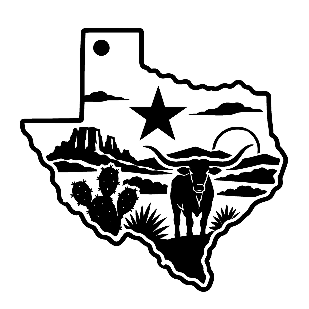 Texas acrylic keychain artwork preview — Coming Soon